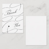 Carte De Correspondance Script de calligraphie simple et élégant merci (Devant / Derrière)