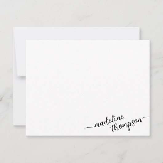Carte De Correspondance Script de coin élégant moderne (Devant)