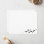 Carte De Correspondance Script de coin élégant moderne (Devant/Arrière en situation)