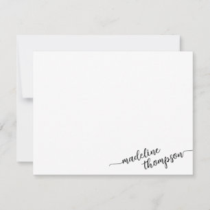 Carte De Correspondance Script de coin élégant moderne