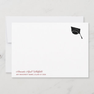 Carte De Correspondance Script de fin d'études Typographie Diplômé 2026 Ca