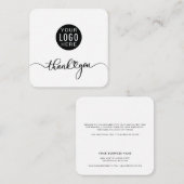 Carte De Correspondance Script de logo d'entreprise Merci d'entreprise (Devant / Derrière)