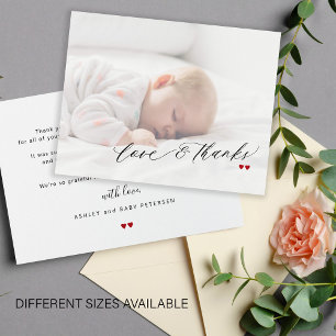Carte De Correspondance Script de remerciement et d'amour pour la baby sho