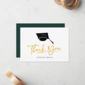 Carte De Correspondance Script de remise des diplômes 2026 Merci (Devant/Arrière en situation)