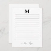 Carte De Correspondance Script de signature personnelle Linked Initial & N (Devant / Derrière)