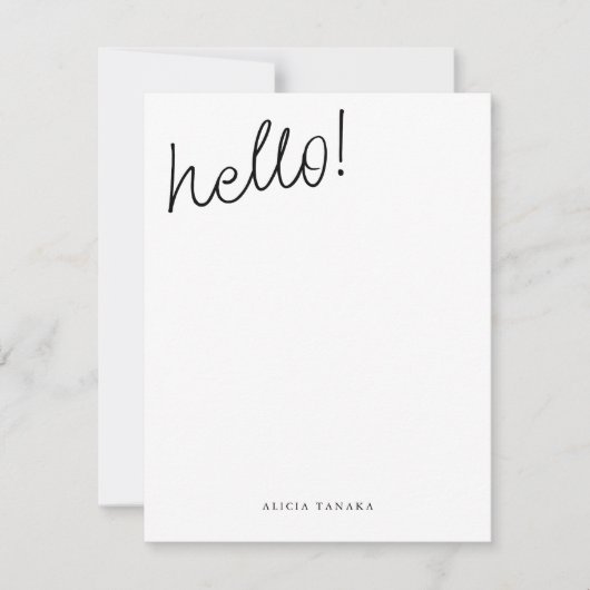 Carte De Correspondance Script Décontracté noir et blanc minimal (Devant)