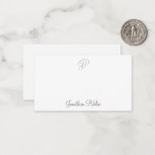 Carte De Correspondance Script d'écriture manuscrite personnalisé Monograp (Devant/Arrière en situation)