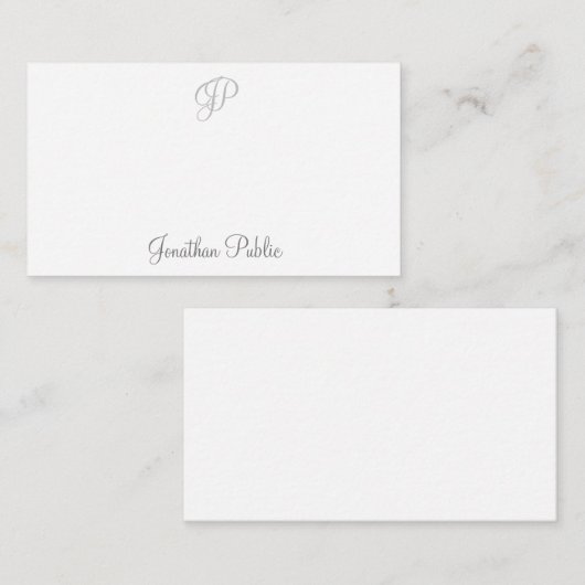 Carte De Correspondance Script d'écriture manuscrite personnalisé Monograp (Devant / Derrière)