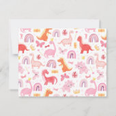 Carte De Correspondance Script Dino Dinosaure Magenta Rose (Dos)