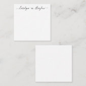 Carte De Correspondance Script élégant Coeur Couple Nom Mariage Nouveau ma (Devant / Derrière)