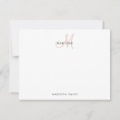 Carte De Correspondance Script élégant de monogramme rose rose pâle (Devant)
