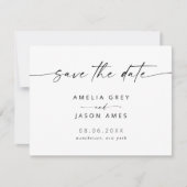 Carte De Correspondance Script élégant moderne Enregistrer les détails de (Devant)