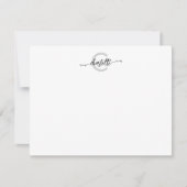 Carte De Correspondance Script fantaisiste simple Monogramme noir (Devant)