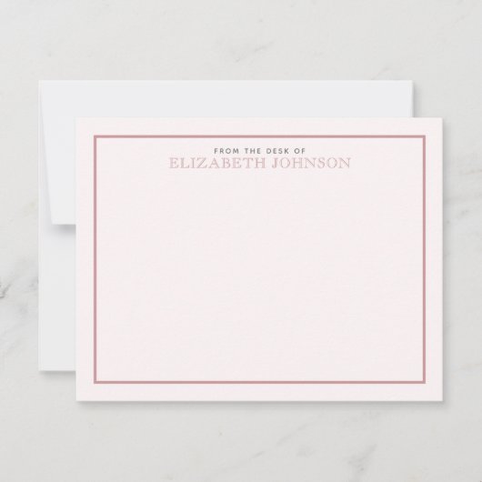 Carte De Correspondance Script formel élégant rose pâle (Devant)