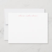 Carte De Correspondance Script manuscrit moderne Feminine Blush Rose (Devant)