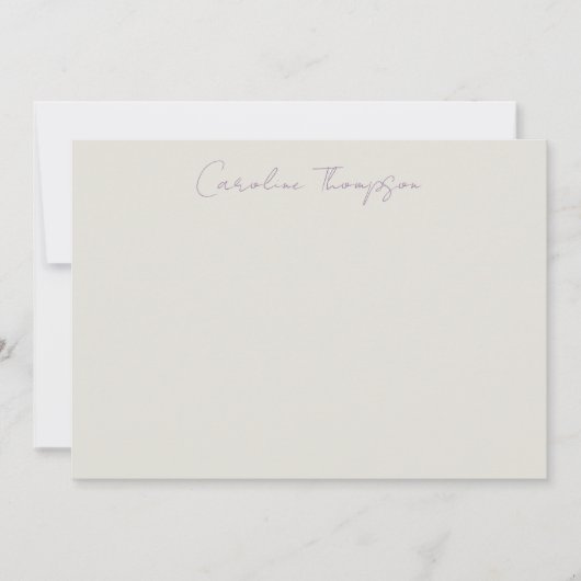 Carte De Correspondance Script manuscrit moderne violet Nom personnalisé (Devant)