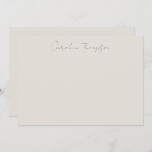 Carte De Correspondance Script manuscrit moderne violet Nom personnalisé (Devant / Derrière)