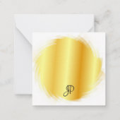 Carte De Correspondance Script manuscrit Monogramme Élégant Faux Gold (Dos)