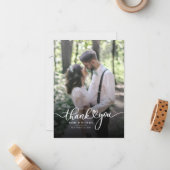 Carte De Correspondance Script mariage de Merci photo (Devant/Arrière en situation)