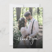 Carte De Correspondance Script mariage de Merci photo (Devant)