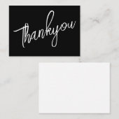 Carte De Correspondance Script Merci Noir (Devant / Derrière)