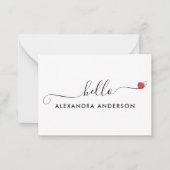 Carte De Correspondance Script Minimal Moderne Bonjour Cœur (Devant)