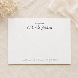 Carte De Correspondance Script Minimaliste Simple