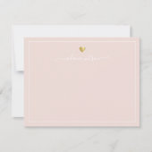 Carte De Correspondance Script moderne Calligraphie Gold Heart Chic Girly (Devant)