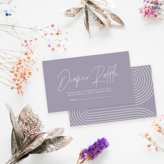 Carte De Correspondance script moderne lilac purplbaby douche diaper tombo