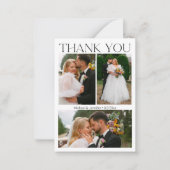Carte De Correspondance script moderne mariage 4 photos collage merci (Devant)