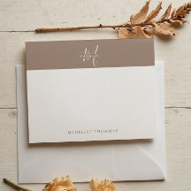 Script Monogramme Beige Chaud