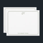 Carte De Correspondance Script Monogramme jolie famille papeterie vert<br><div class="desc">Cette conception comporte une mince bordure double avec espace pour un joli monogramme de script en haut et nom/texte en bas. Cliquez sur le bouton personnaliser si vous souhaitez ajuster les éléments de conception et/ou modifier le texte ! Des variantes de ce design, des couleurs supplémentaires, ainsi que des produits...</div>