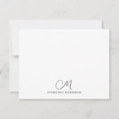 Carte De Correspondance Script Monogramme papeterie moderne (Devant)