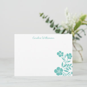 Carte De Correspondance Script personnalisé de dessin Turquoise élégant
