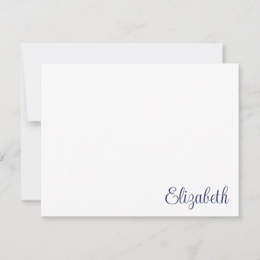 Carte De Correspondance Script Signature Marine Blue Stationery (Devant)