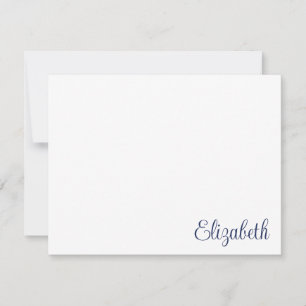 Carte De Correspondance Script Signature Marine Blue Stationery