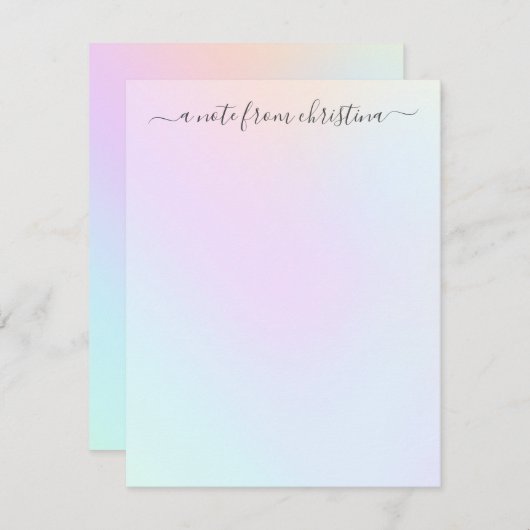 Carte De Correspondance Script stylé féminin moderne holographique féminin (Devant / Derrière)