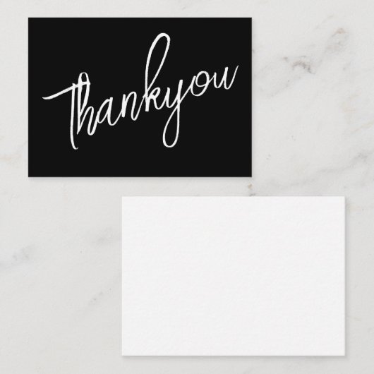 Carte De Correspondance Script Thankyou Noir (Devant / Derrière)
