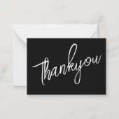 Carte De Correspondance Script Thankyou Noir (Devant)