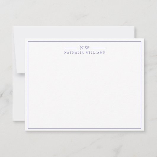 Carte De Correspondance Script with Border monogram (Devant)