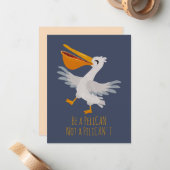 Carte De Correspondance Seabird Pun : Be a Pelican, Not a Pelican (Devant/Arrière en situation)