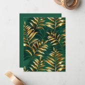 Carte De Correspondance Seamless pattern with golden ferns (Devant/Arrière en situation)