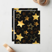 Carte De Correspondance Seamless pattern with Golden Stars (Devant/Arrière en situation)
