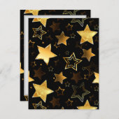 Carte De Correspondance Seamless pattern with Golden Stars (Devant / Derrière)