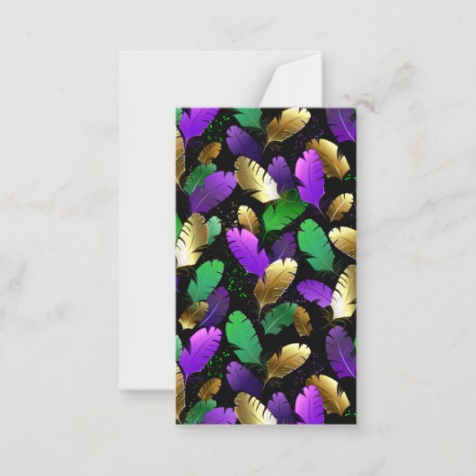 Carte De Correspondance Seamless Pattern with Mardi Gras feathers (Devant)