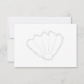 Carte De Correspondance Seashell Sketch White And Blue Monogram (Dos)