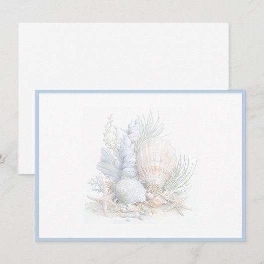 Carte De Correspondance Seashells Flat Note Card (Devant / Derrière)