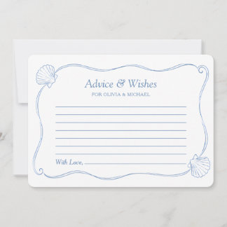 Carte De Correspondance Seashells & Wedding Bells Bridal Shower Advice