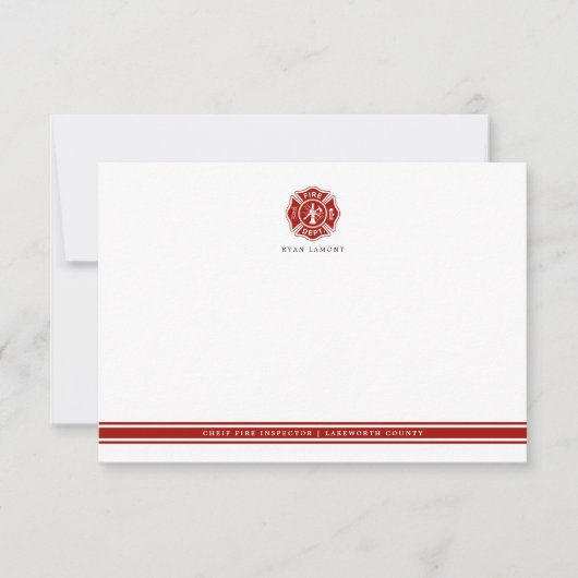 Carte De Correspondance Secourt incendie | Croix maltaise (Devant)