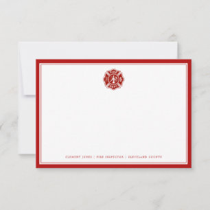Carte De Correspondance Secourt incendie Croix maltaise Red Backed